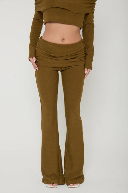 Myla Wide Leg Trousers | Olive