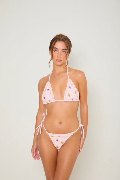 Belle Fruit Bikini Top | Pink