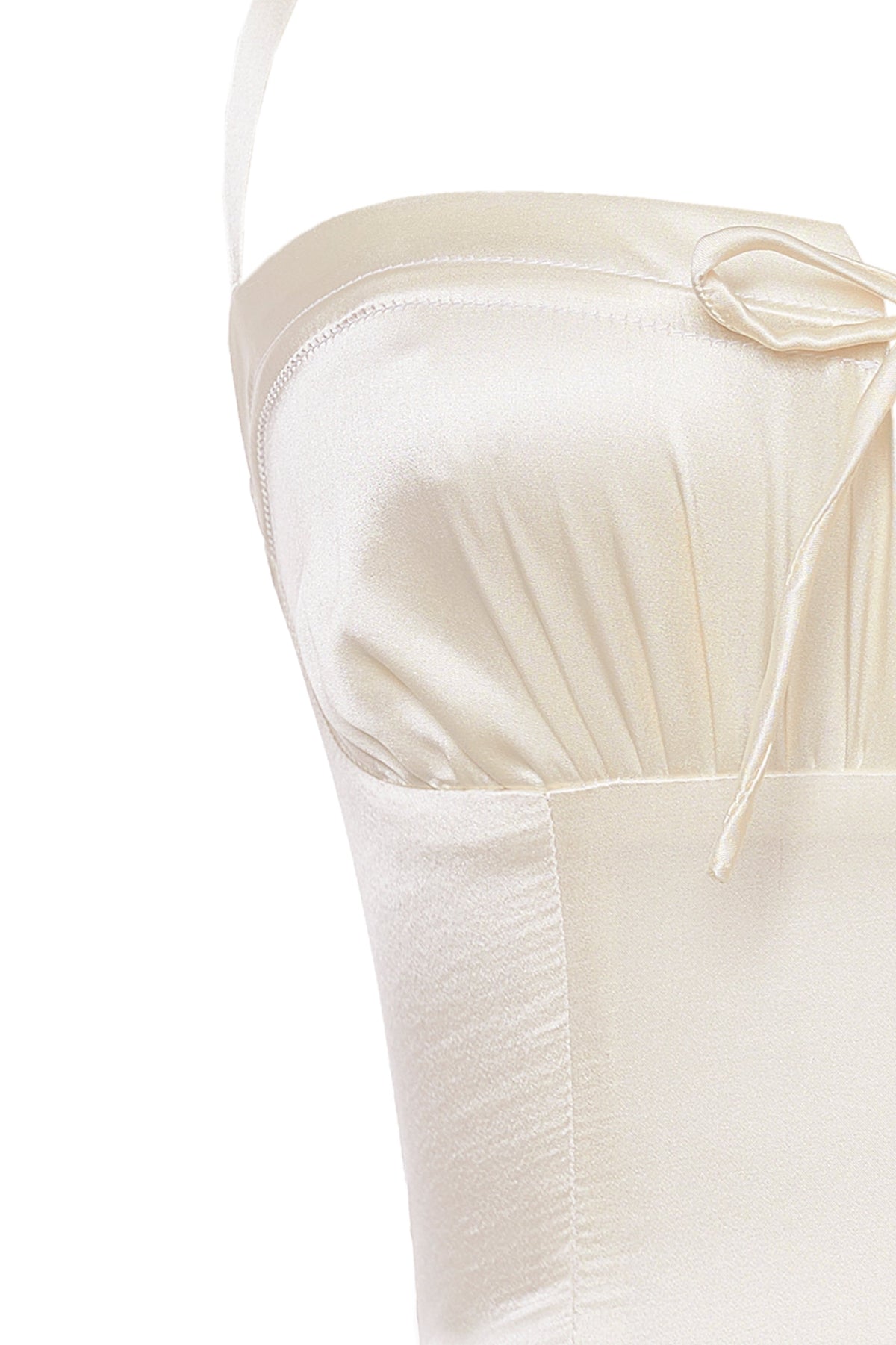 Aria Silk Satin Corset - Ivory