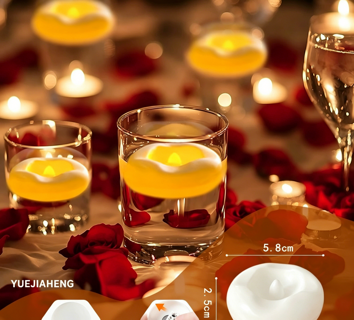 üïØÔ∏èWater-Activated Flameless Floating LED Candles ‚Äì Romantic Waterproof Glow for Any Occasion