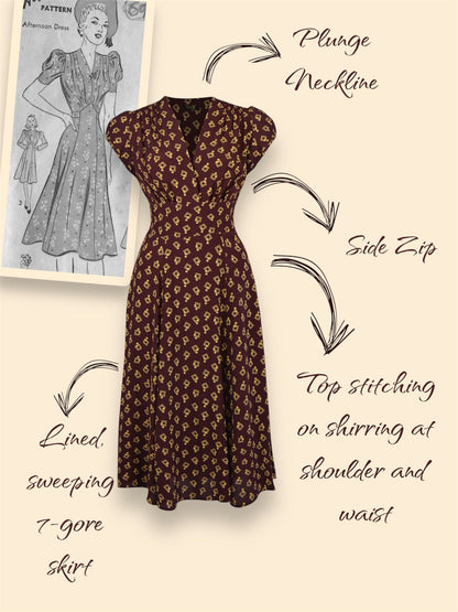 1930s 'Ava' Tea Dress - Diamond Deco