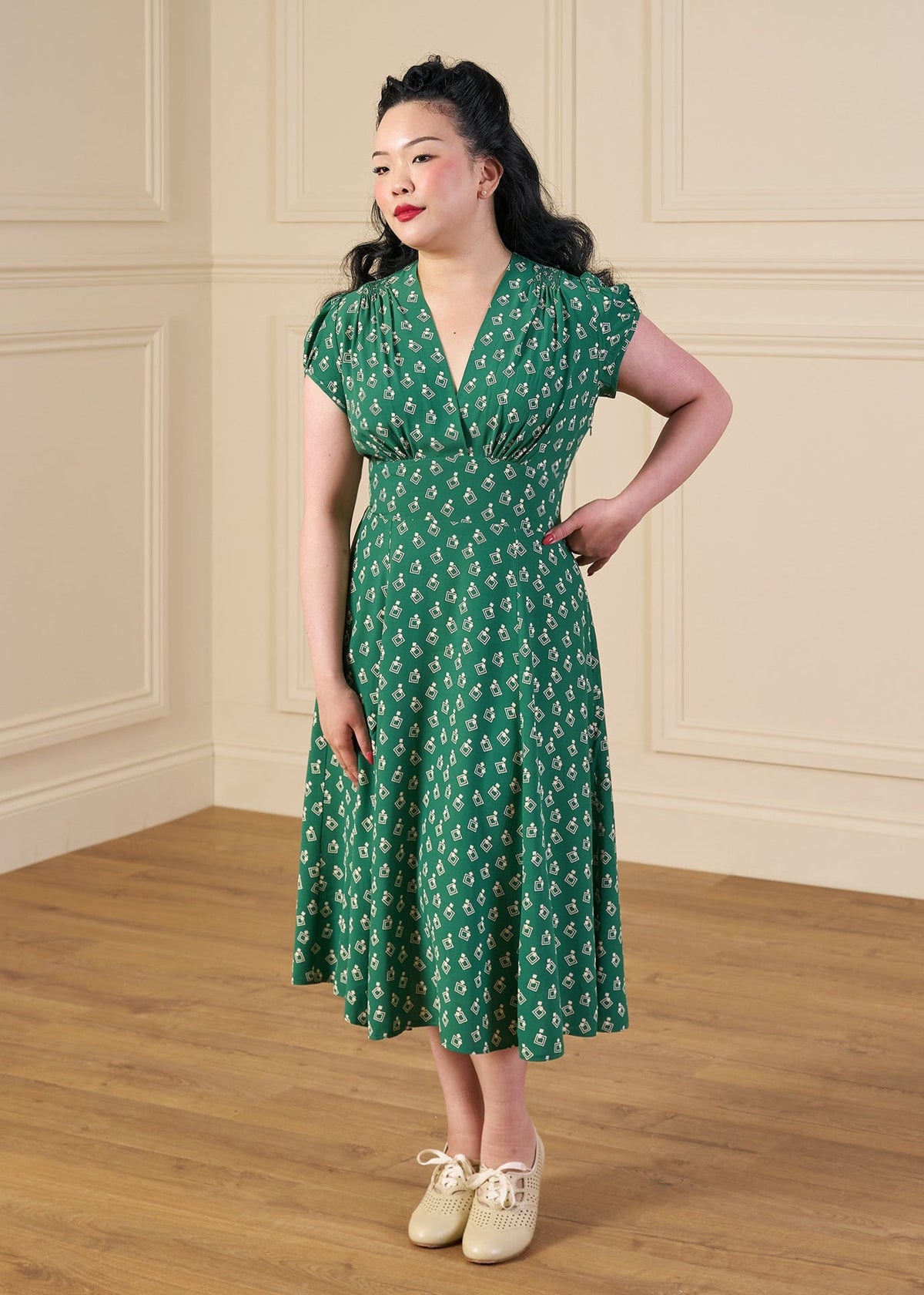1930s 'Ava' Tea Dress - Dia Deco Emerald