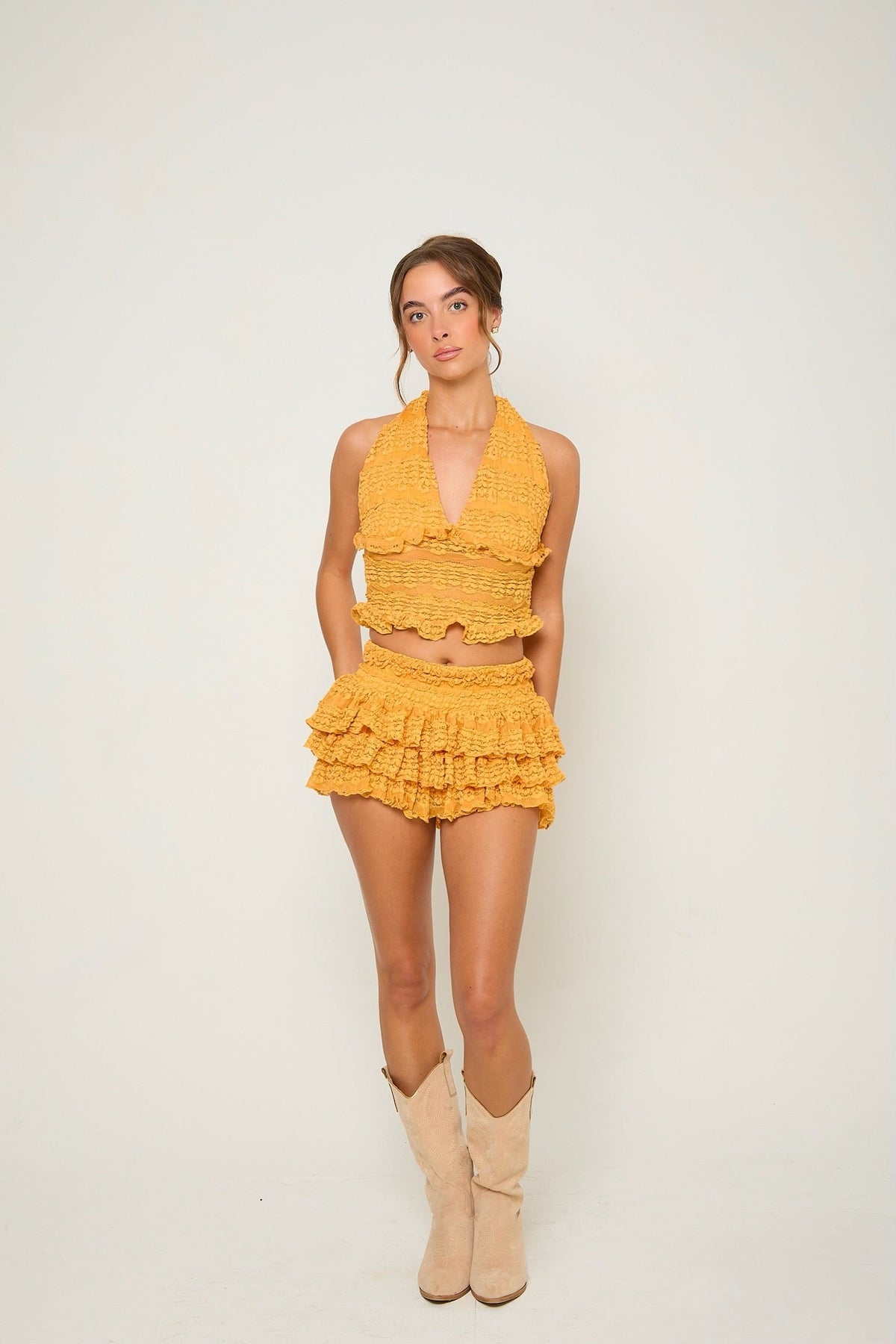 Tilly Lace Ruffle Co-Ord | Mango
