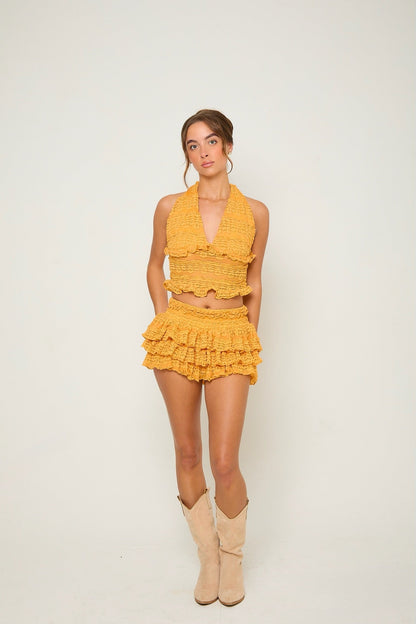 Tilly Lace Ruffle Co-Ord | Mango