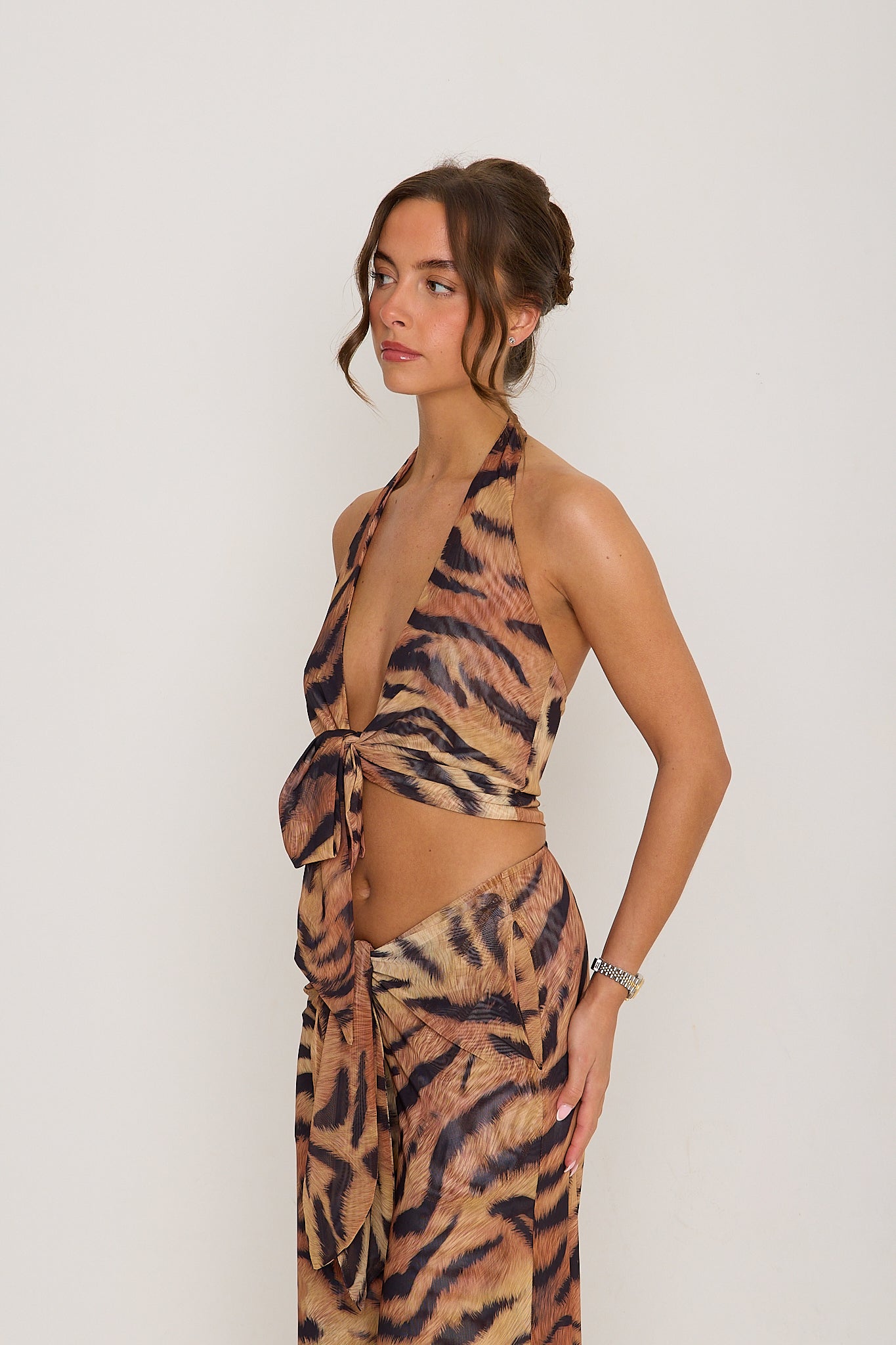 Kasey Tie Knot Top | Tiger