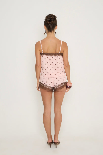 Gigi Lace Shorts | Pink Polka Dot