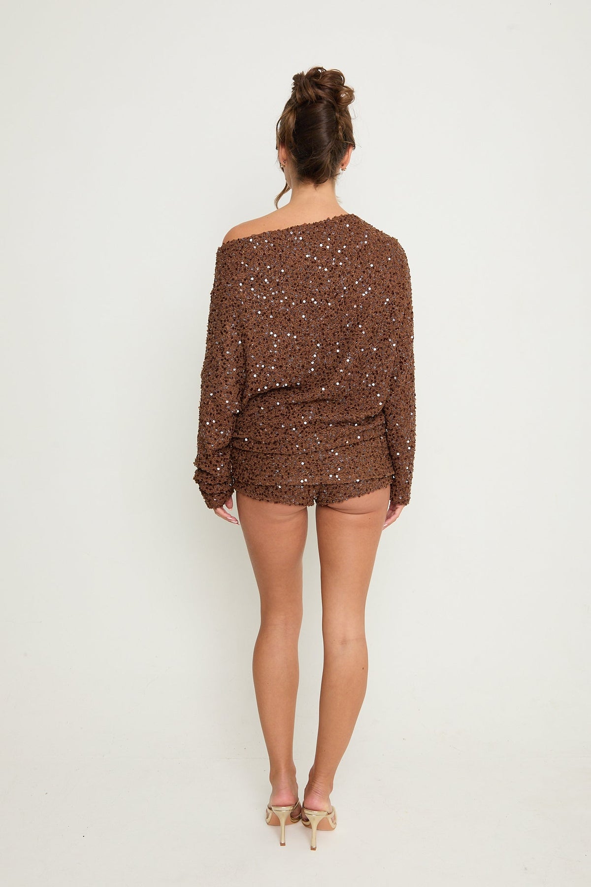 Lily Mini Ruched Shorts | Brown