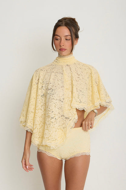 Carmen Lace Top | Lemon