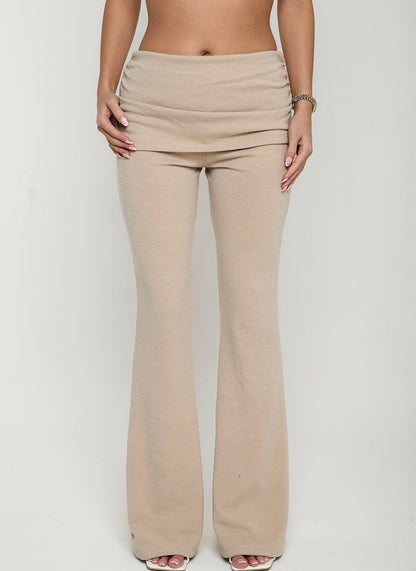 Zara Wide Leg Trousers | Beige
