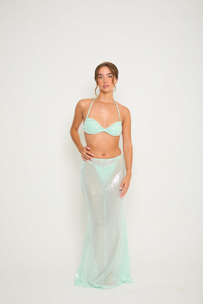 Mia Sequin Maxi Skirt | Blue