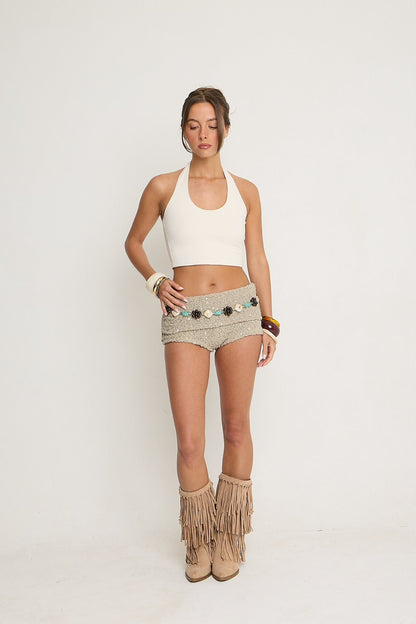 Boucle Knicker Shorts | Sage