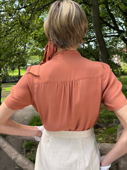 1930s Beau Blouse - Burnt Peach