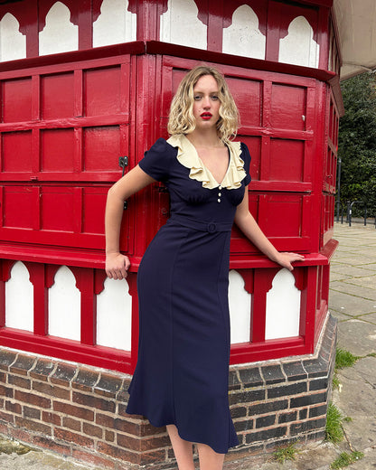 1930s Blondell Dress - Navy