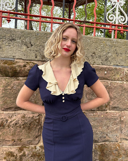 1930s Blondell Dress - Navy