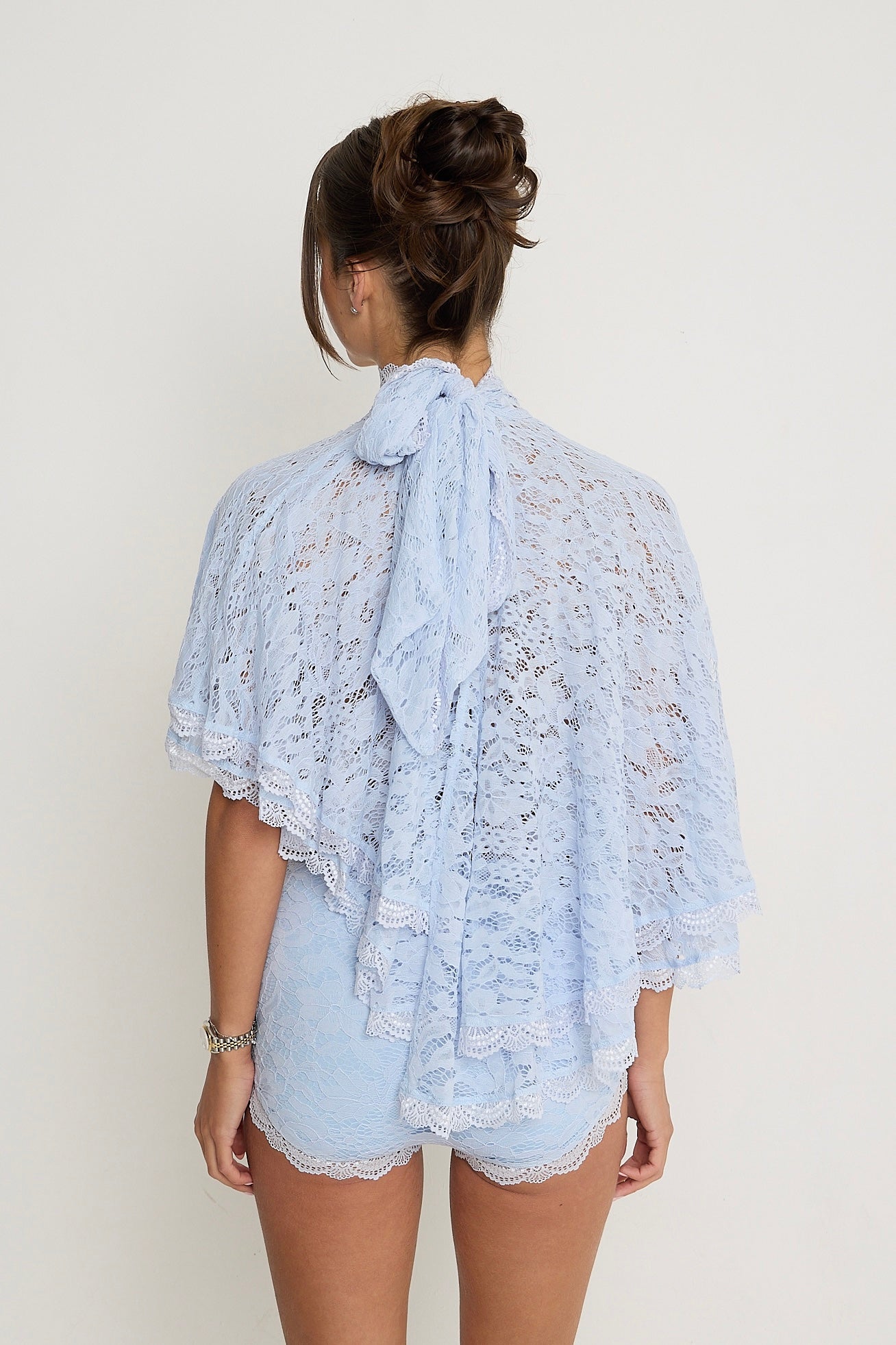 Carmen Lace Top | Powder Blue