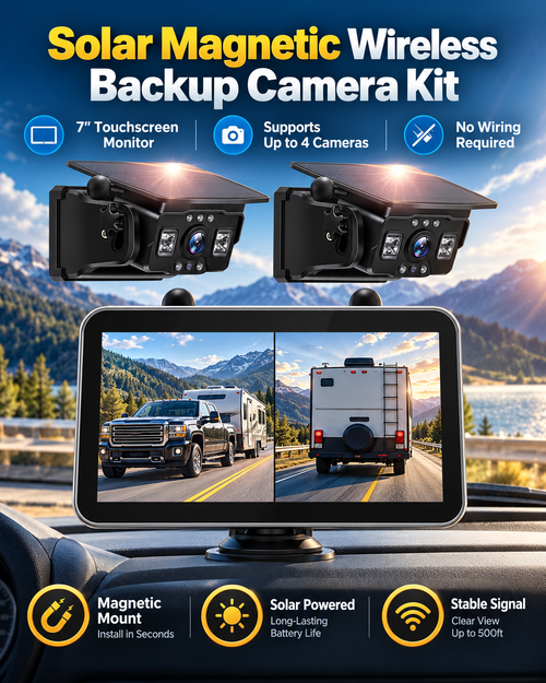 Magnetic Solar Wireless Backup Camera