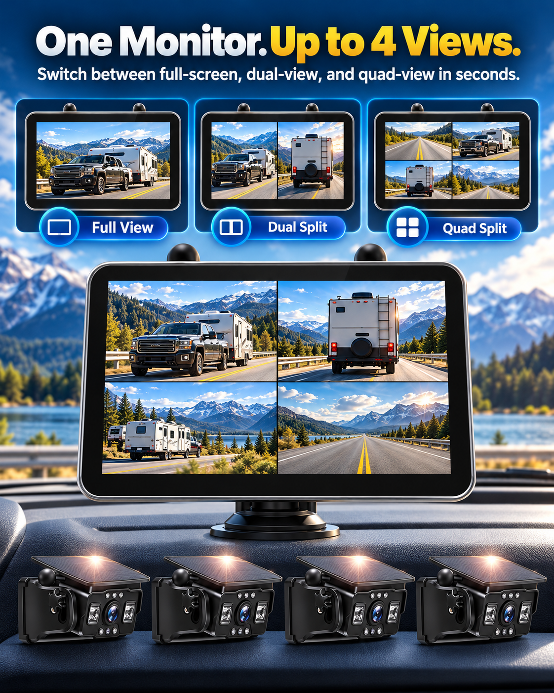 Magnetic Solar Wireless Backup Camera