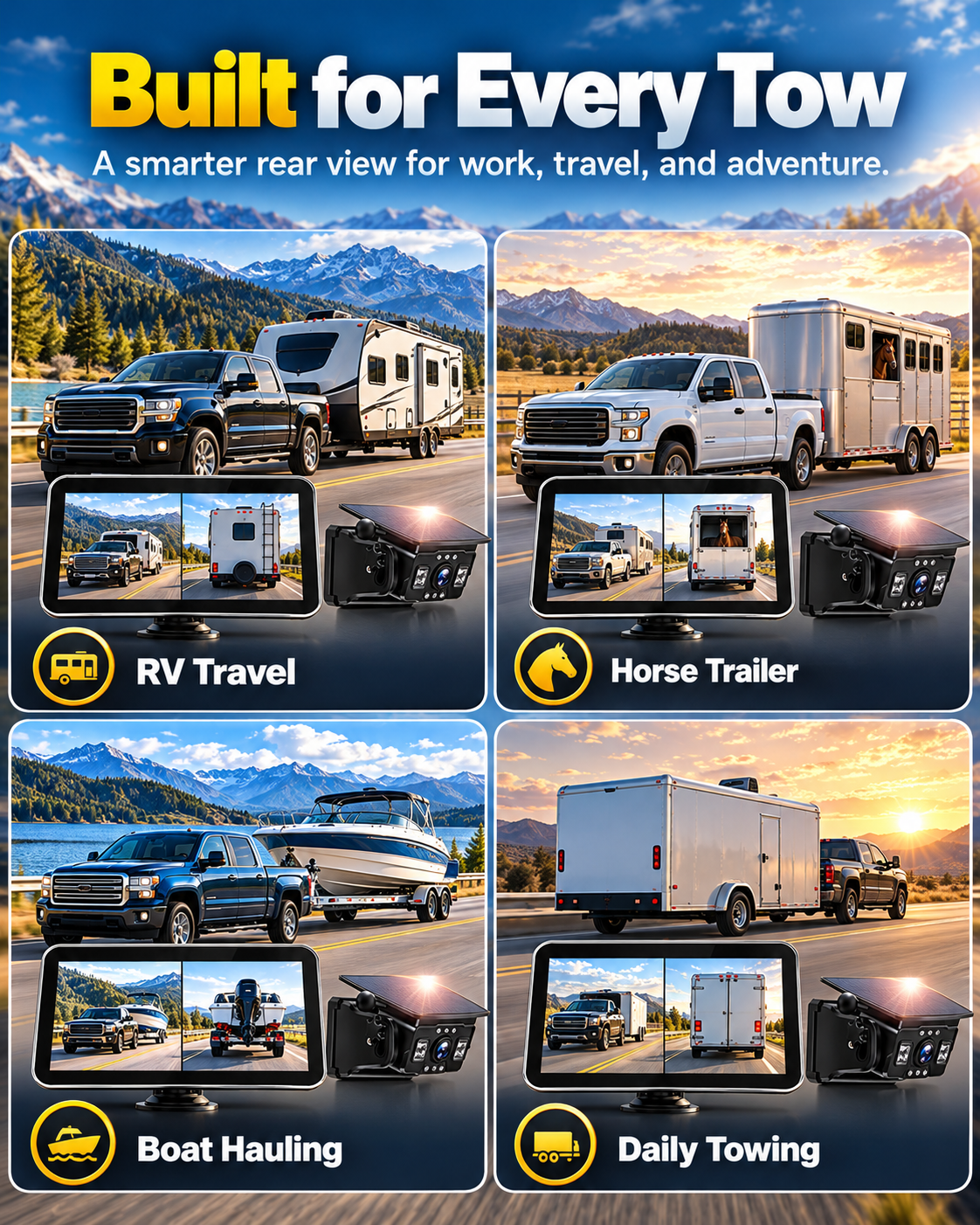 Magnetic Solar Wireless Backup Camera