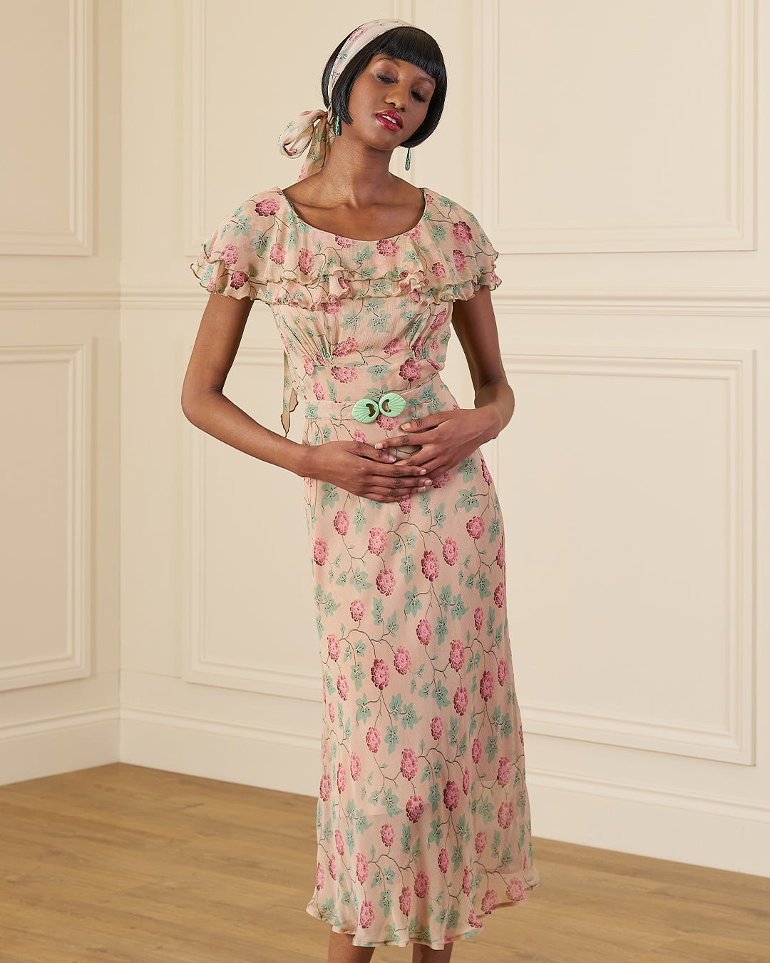 1930s Cissy Dress - Hydrangea Georgette