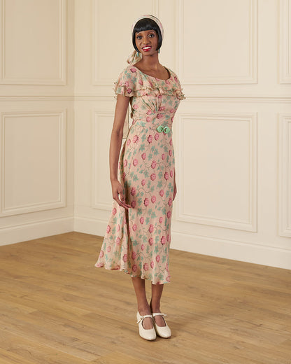 1930s Cissy Dress - Hydrangea Georgette