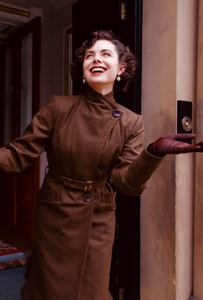 1930s Premium Wrap Coat - Mosswood