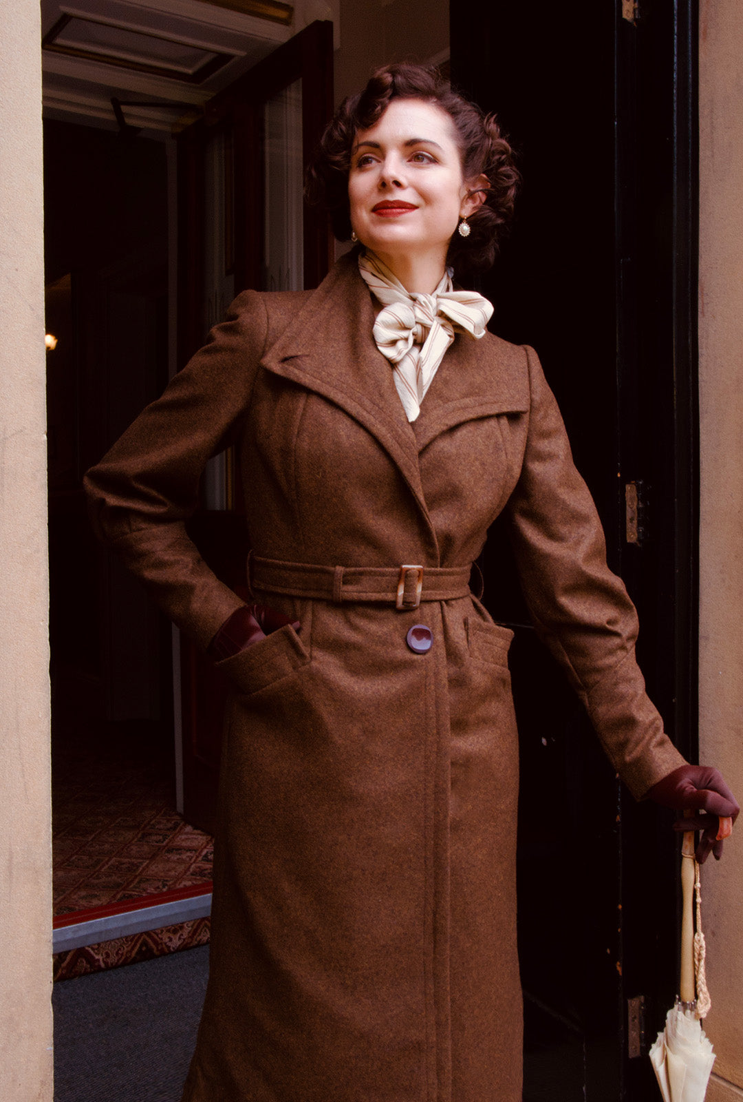 1930s Premium Wrap Coat - Mosswood