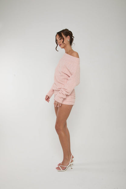 Lily Mini Ruched Shorts | Baby Pink