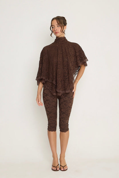 Sophia Lace Capris | Brown