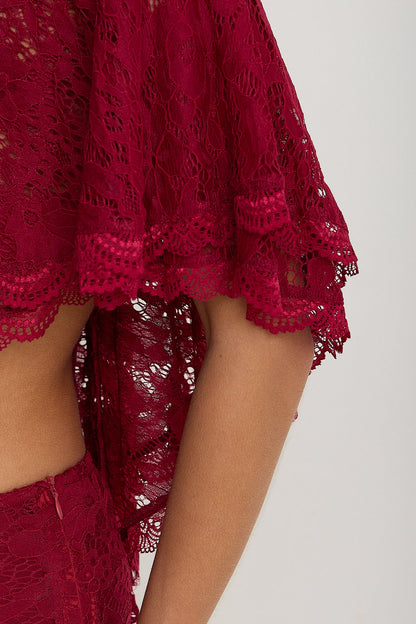 Carmen Lace Top | Burgundy