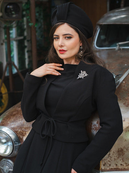 1940s Stanwyck Jacket - Black