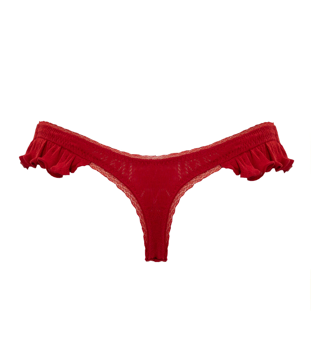 Bambi Ruffle Thong - Scarlet