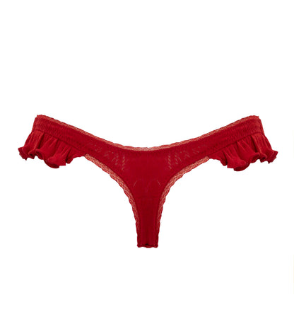 Bambi Ruffle Thong - Scarlet