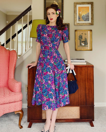 1940s 'Girl Friday' Tea Dress - Covent garden