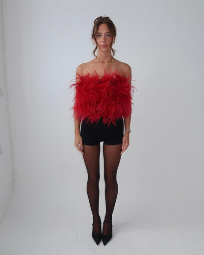Feather Skirt | Red