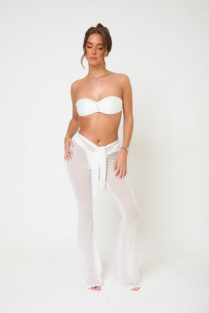 Grace Mesh Trouser | White