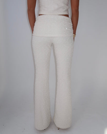 Wide Leg Trousers | Cream