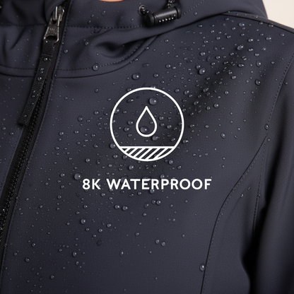 Enya Womens Longline Waterproof Softshell Jacket - Dark Indigo