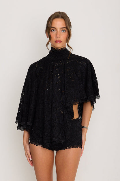 Carmen Lace Top | Black