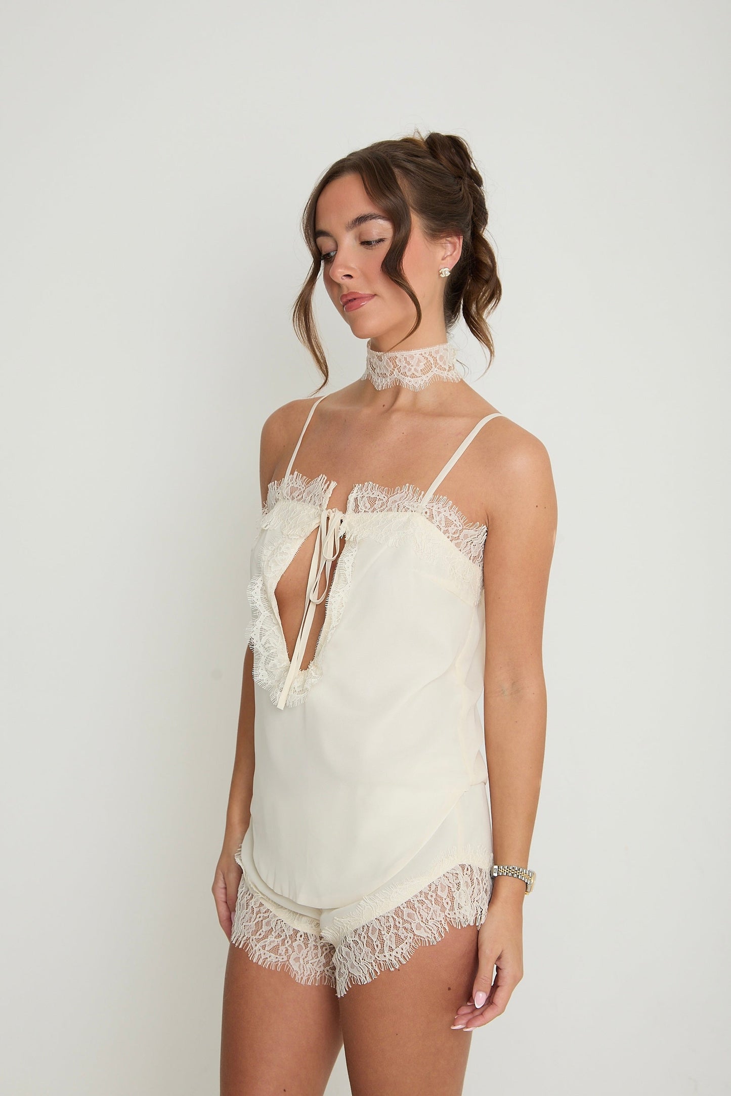 Gigi Lace Top & Choker | Cream