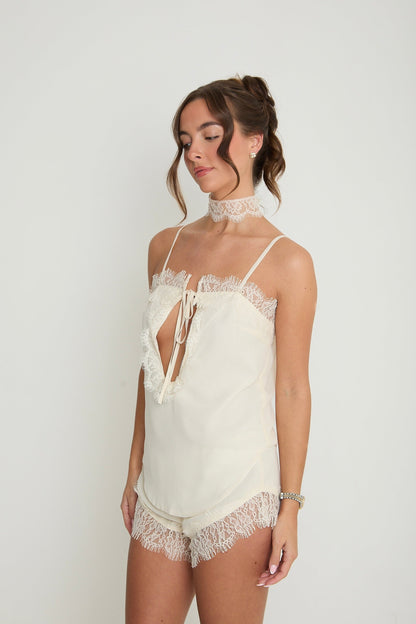 Gigi Lace Top & Choker | Cream