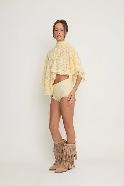 Carmen Lace Shorts | Lemon