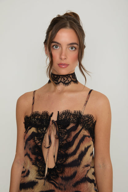 Gigi Lace Top & Choker | Tiger