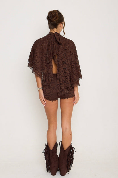 Carmen Lace Shorts | Brown