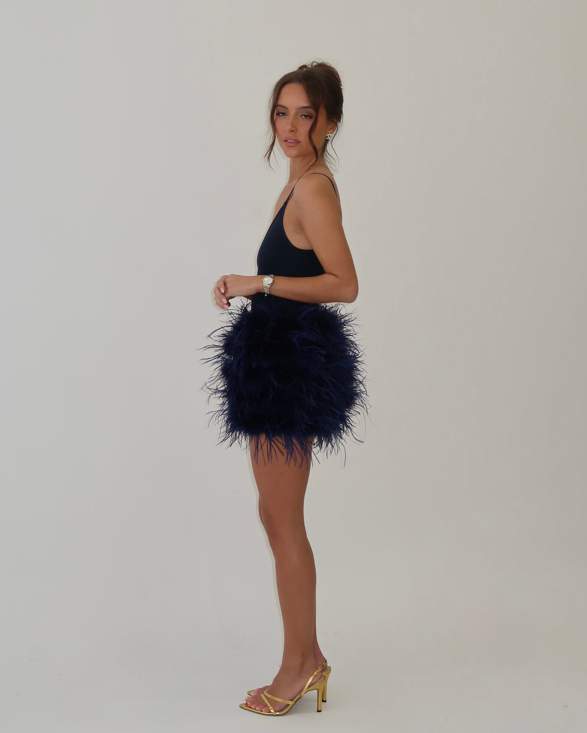 Feather Skirt | Navy