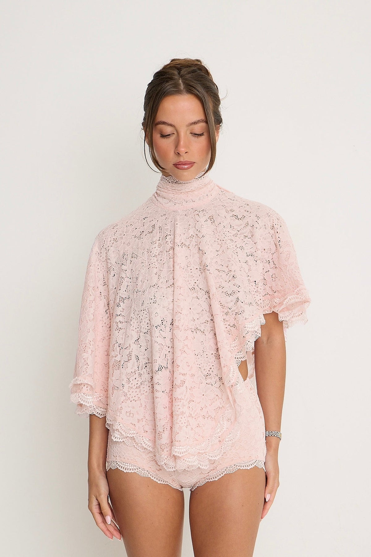 Carmen Lace Top | Pink