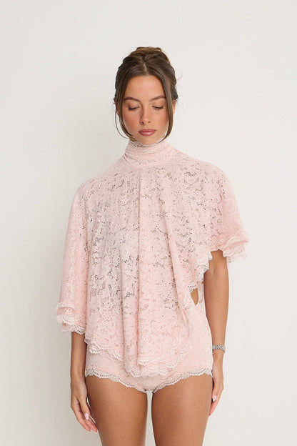 Carmen Lace Top | Pink