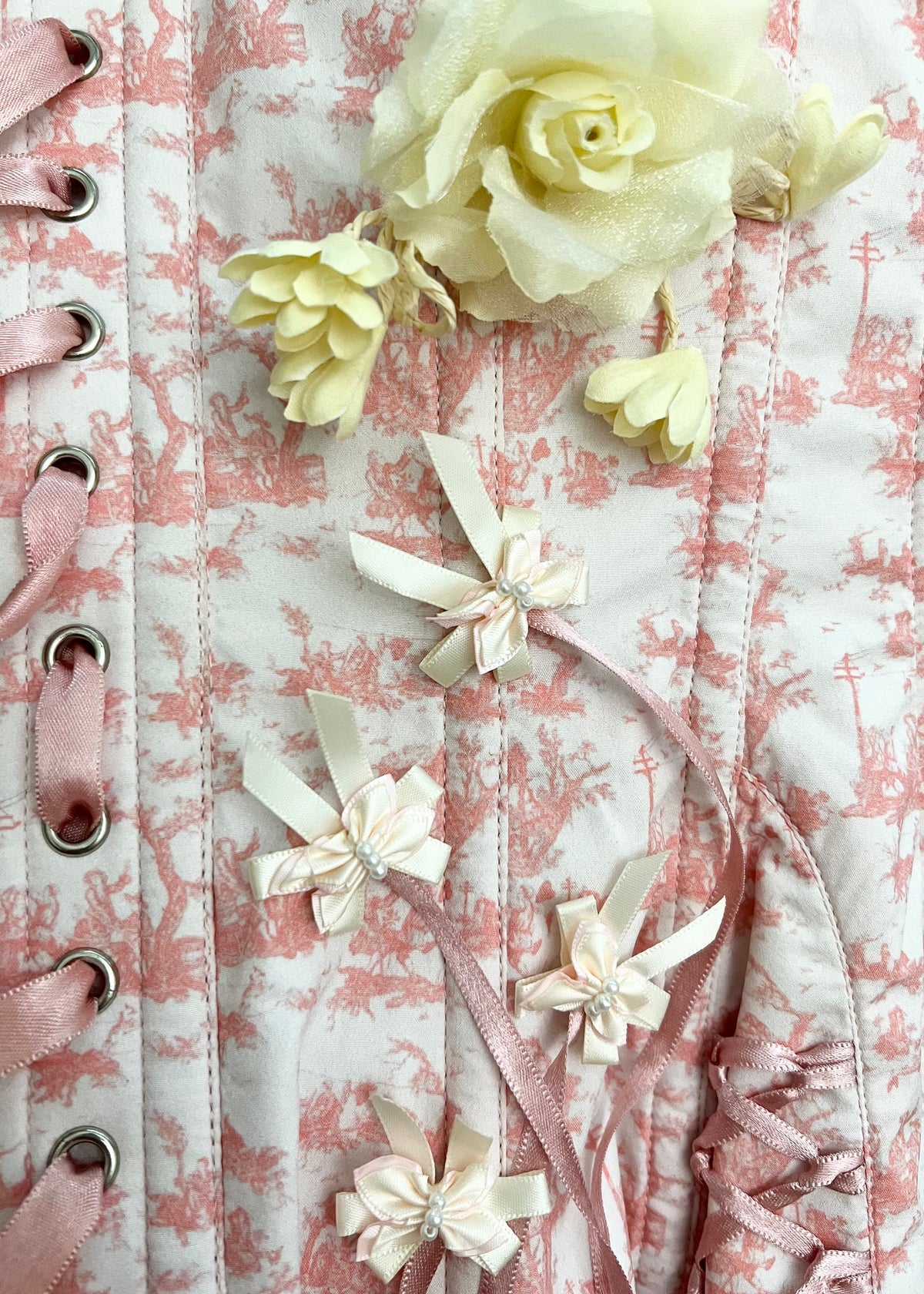Toile de Jouy corset & bloomers set