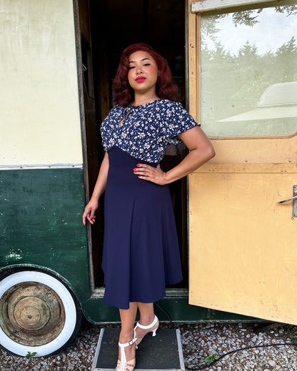1940s Grable Tea Dress - Nightblossom