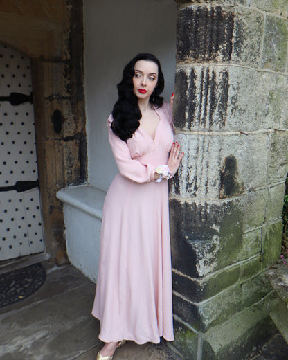 1940s 'Marian' Midi Dress - Blush Pink
