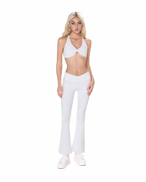 Mia Cross Front Bra - White